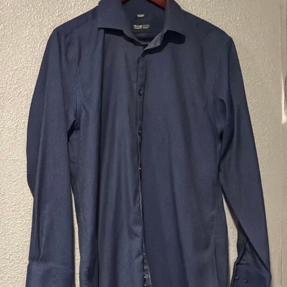 Kenneth-cole Men's Navy and Blue Shirt